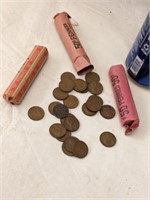 3 Rolls of Wheat Pennies