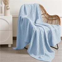 PHF 100% Cotton Waffle Weave Throw Blanket -
