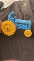 AUBURN Blue RUBBER FARM TRACTOR RED WITH YELLOW TI