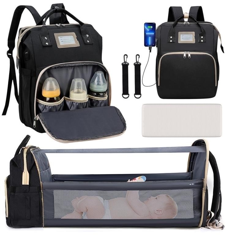 R7474  GPED Diaper Bag Backpack, Foldable Crib, 22