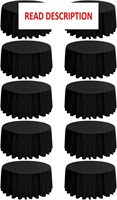$110  10 Pack Round Tablecloths - 120 Inch  Black