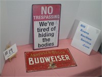 Beer & No Trespassing Signs, Modern Metal