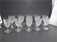 Cordial-Wine Feather pattern Glasses, McKee EAPG