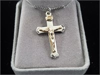 Sterling Silver & 12kt Gold Filled Crucifix & Box
