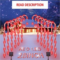 $20  28 Solar Christmas Candy Cane Lights  12Pack
