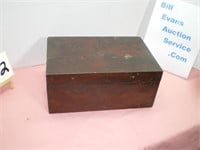 Wooden Box, Antique, Hinged Lid