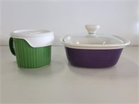 2 Corning Ware Colors & Etch Dishes