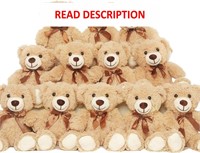 $68  12 Teddy Bears Bulk  13.5 In  Light Brown