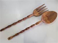 Wood Fork & Spoon 39in Long