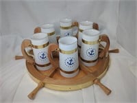 Vintage SIESTA WARE set 6 White Frosted Glass