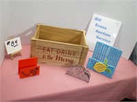 Wooden Crate and Napkin Holders