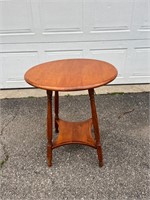 Round Solid Wood Antique Sofa Table or Plant Stand
