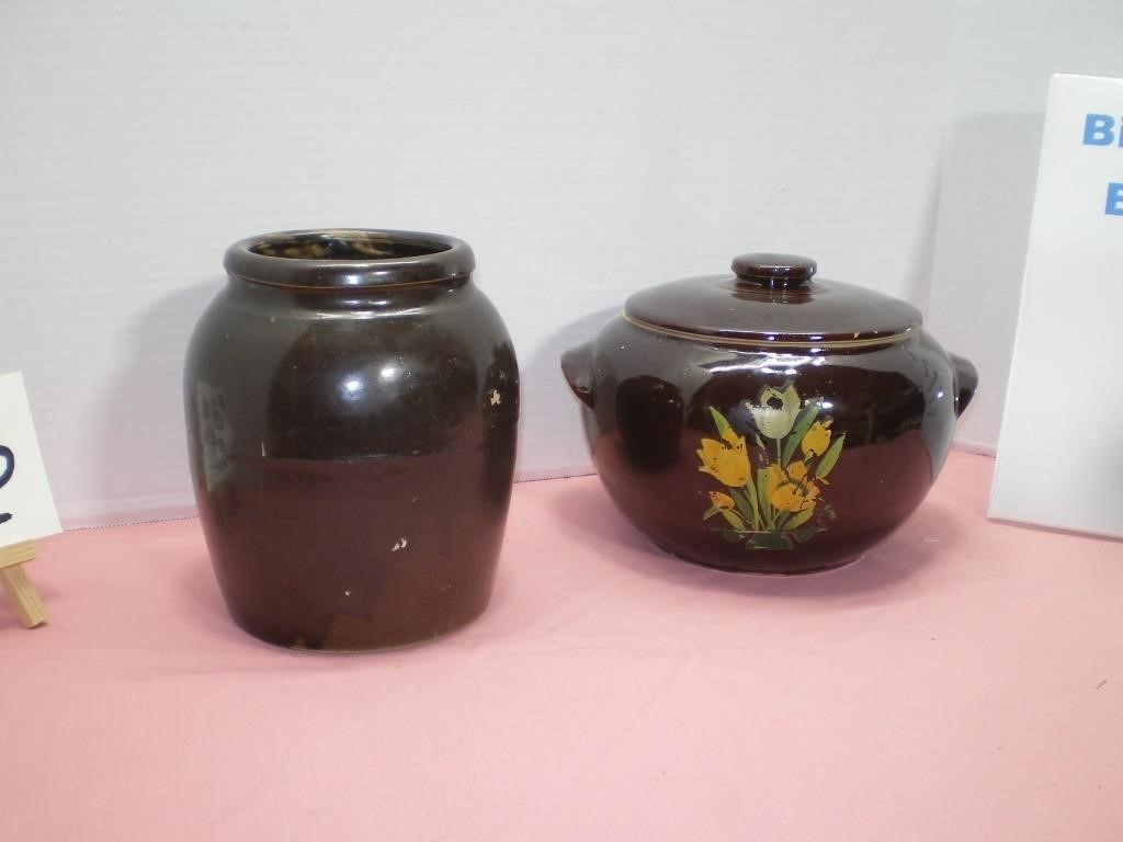 Pottery Stoneware, Bean Pot and Crock