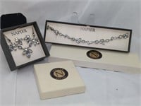 Vintage Napier Blue Ice Jewelry Set, Necklace,