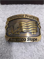 Without Trucks America Stops Belt Buckle