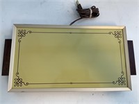 Vtg Cornwall Electric Wood Handled Tray 18x9in