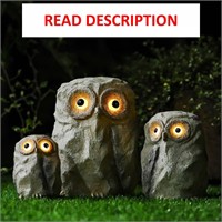 $40  Solar Owl Figurine Light  Porch Decor (3pcs)