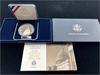 US Capital  Proof Silver US Dollar Coin in Box