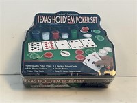 Texas Hold’Em Poker Set NEW in Sealed Tin 10x8x4in