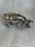 LARGE STERLING SILVER PIG PENDANT 2.50 INCHES .71