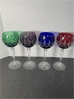 VINTAGE SET OF 4 HAND MADE AND HAND CUT TO CLEAR