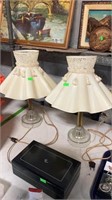 Two piece candlestick lamps