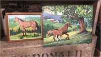Horse paintings two pictures