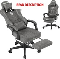 $180  Gaming Chair with Footrest  Ergonomic - Grey