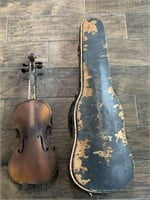 VINTAGE VIOLIN WITH CASE 8in W x 13.5in T