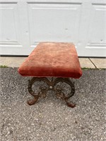 Antique Metal Leg Footstool