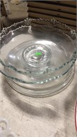 Clear glass server and bowls