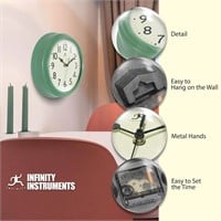 $12  Infinity 9.5-in. Round Wall Silent Clock