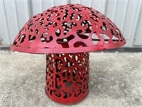 Red Metal Mushroom - Home & Yard Decor