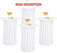 $47  4 Packs 32x43 Cocktail Tablecloth (White)