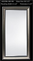 Mirror with Black and Silver Frame 36x72 Mirror
