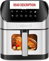 $80  6.2 QT Air Fryer 1500W Large Capacity  Silver