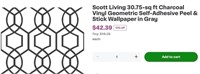 3 Lg. Rolls Scott Living Vinyl Geometric Wallpaper