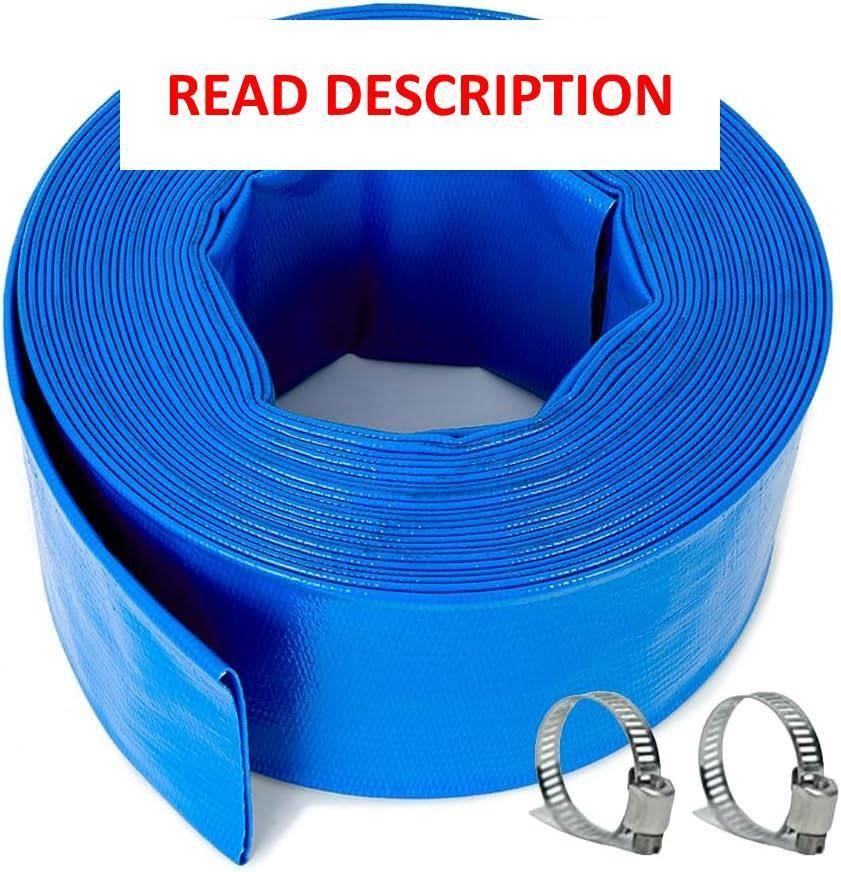 $75  3in X100FT Pool Backwash Hose with 2 Clamps