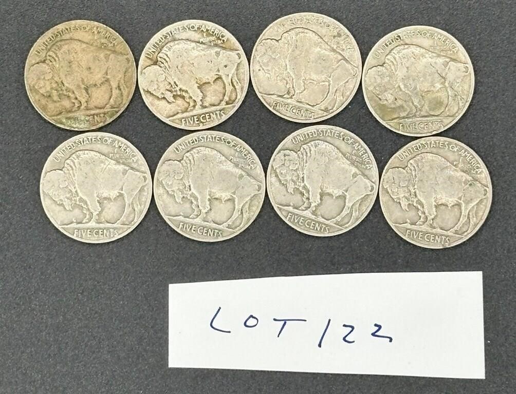 1930's Buffalo Nickels 1934, 35, 36 and 5 1937 Nic