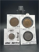 Great Britain Coins 1919, 1921, 1949, 1951