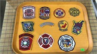 Fire fighter tray lot of patches