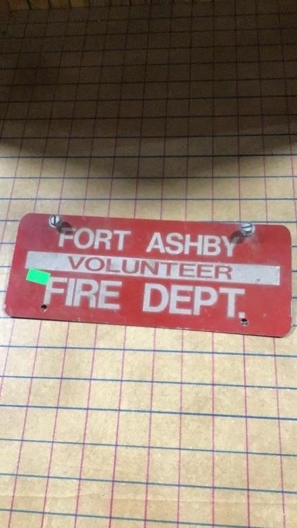 Fort Ashby volunteer fire dept plate