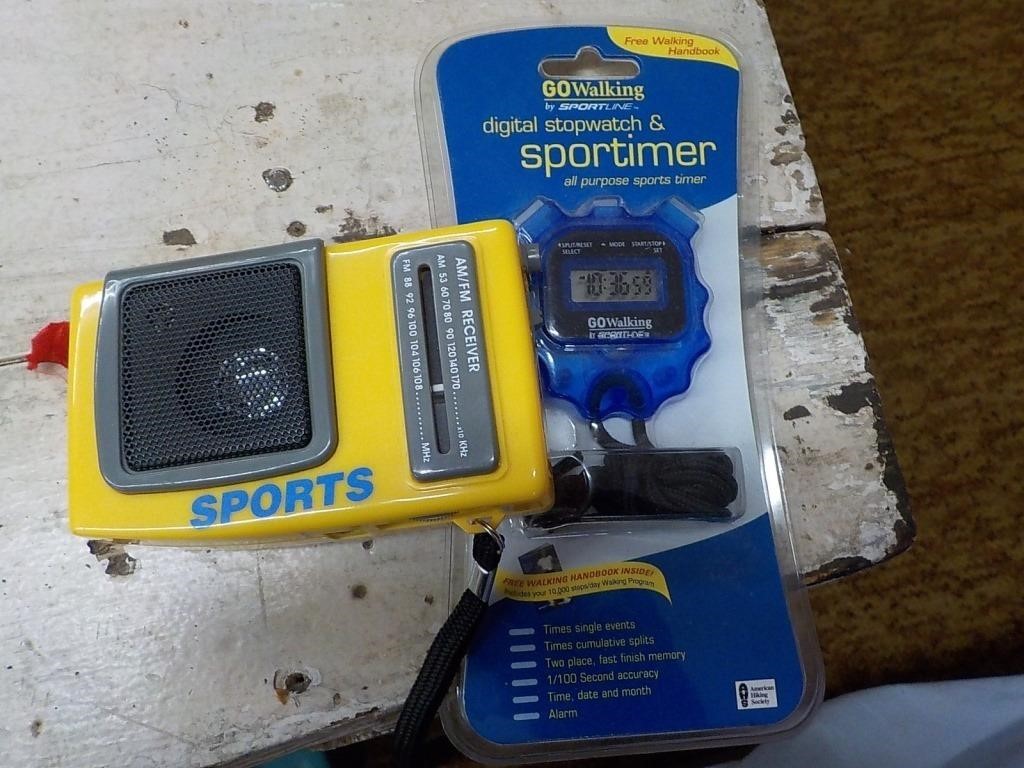 Sports radio and pedometer