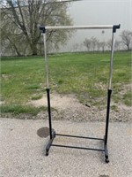 Metal and plastic rolling clothes rack