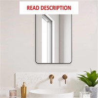 $46  Black Bathroom Mirror  20x30 Inch Vanity Wall