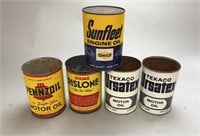 Oil Cans: Texaco,Sunoco,Pennzoil, Rislone
