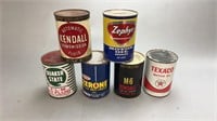 Oil Cans: Kendall,Zephyr,Quaker State,Du