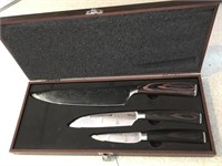 Damascus Blade 3 Piece Japanese Kitchen Knife Set