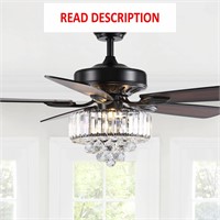 $225  Moooni 52 Crystal Ceiling Fan with Led Light