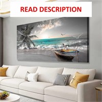 Sea Wave Wall Art  Canvas  20x40Inches